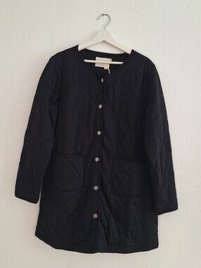 NWT evy's tree Black Longline Quilted Puffer Coat